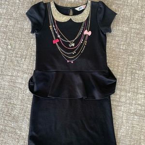 H&M black dress with sequin collar!!